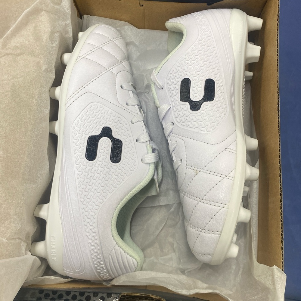 Charly White Soccer Cleats Size 2